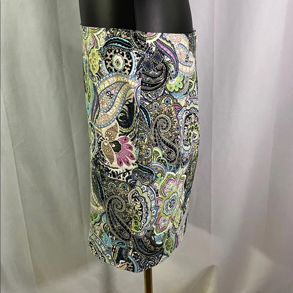 Talbots Multicolor Floral Paisley Print A-Line Cotton Skirt